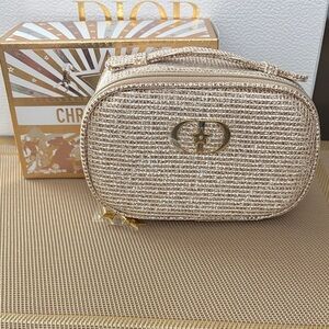 Dior Gold Textured Cosmetic Bag